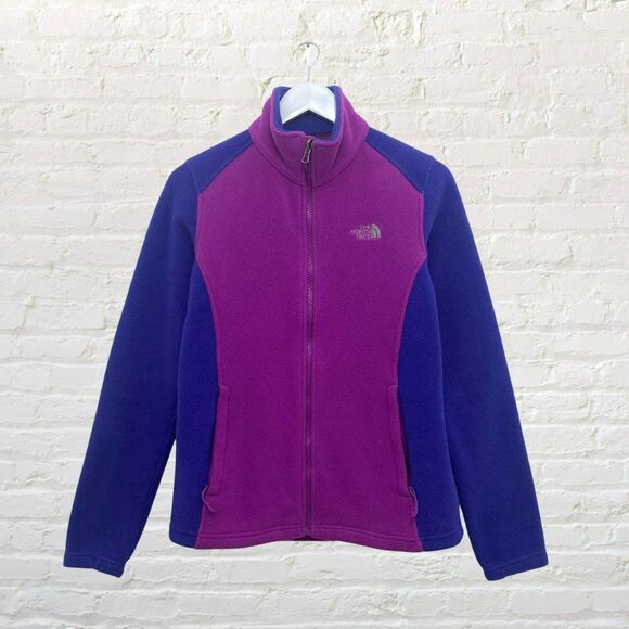 The North Face FlashDry Fleece Jacket Size S/P Full Zip Purple Pink Colorblock - Picture 2 of 16